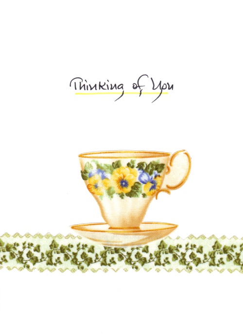 Ivy Pansy Tea Cup