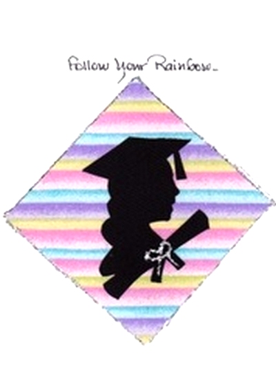 Female Graduation Silhouette/Rainbow