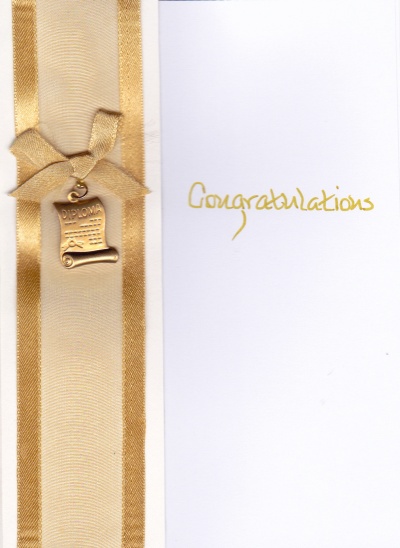 Graduation Diploma Charm on ribbon